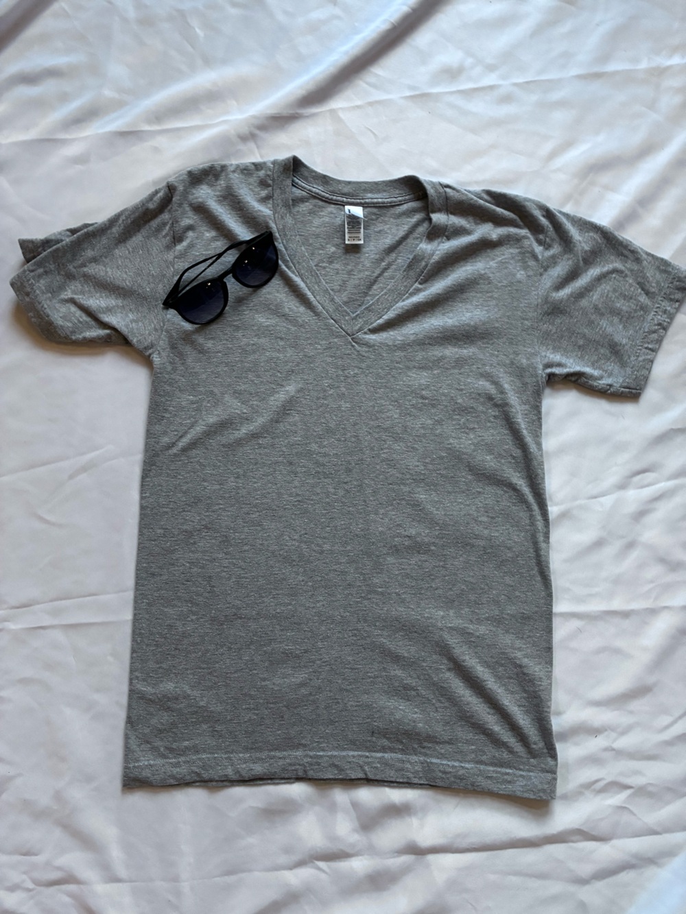 American Apparel Heather Gray V-Neck T-Shirt